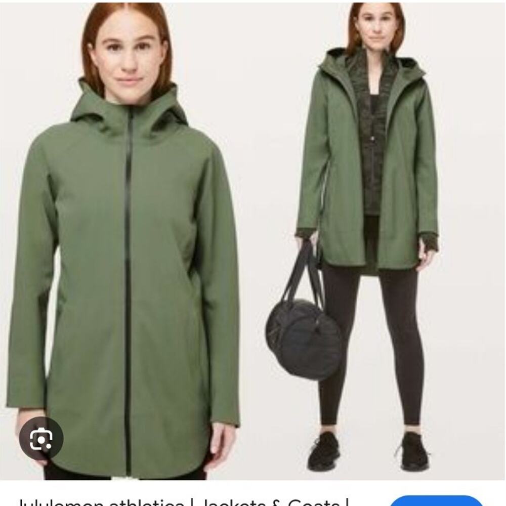 Lululemon Glyde Along Softshell Jacket 8 Green Twill